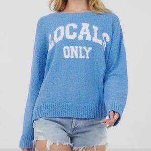 Vintage Havana • “Locals Only” Blue Crew Neck Sweater Size Large